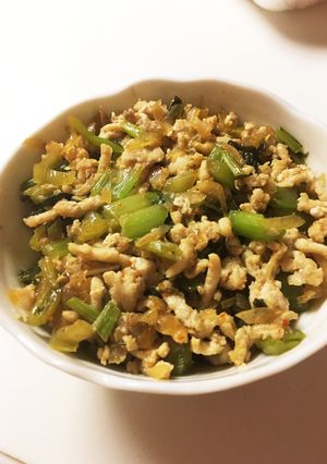 あっと言う間！かぶ菜と鶏挽肉のそぼろ-レシピのメイン写真