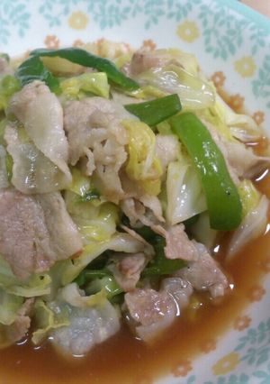 豚バラ・キャベツ・ピーマンの肉野菜炒め-レシピのメイン写真