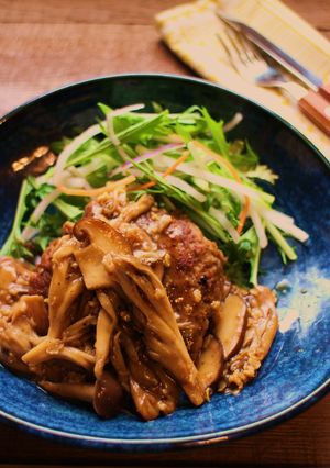 オートミールでヘルシー☆きのこハンバーグ-レシピのメイン写真