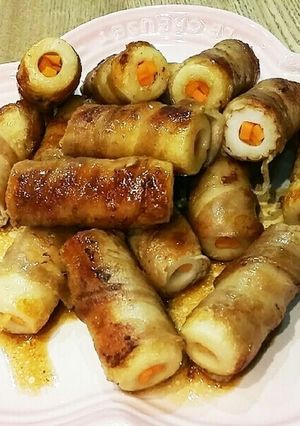 節約♪かさまし♪竹輪の豚バラ巻き-レシピのメイン写真