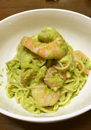 エビとアボカドの冷製パスタバジル風味-レシピのメイン写真