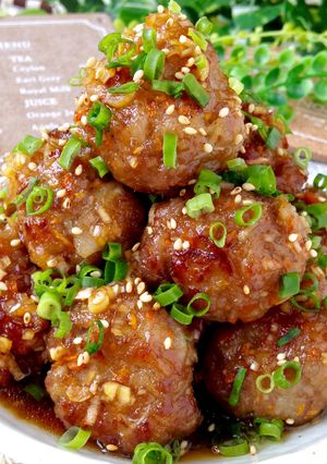 油淋ソース♡根菜たっぷり豚コマボール-レシピのメイン写真