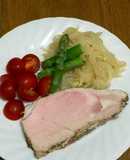 電子レンジで低温調理・豚ロースのロースト
