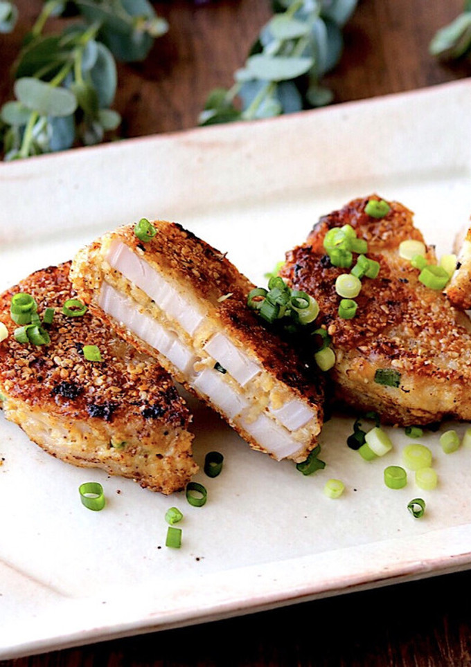 簡単！れんこんと鶏ひき肉の利休焼き-レシピのメイン写真
