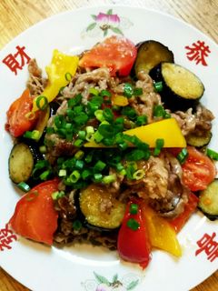夏野菜と牛肉のさっぱり炒め。-レシピのメイン写真