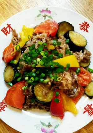 夏野菜と牛肉のさっぱり炒め。-レシピのメイン写真
