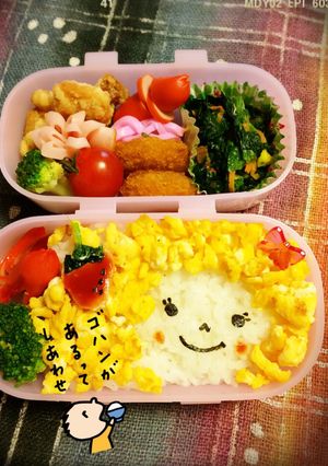 簡単アフロちゃん&イチゴ弁当-レシピのメイン写真