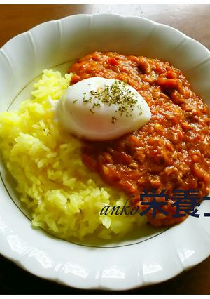 ★本格的☆キーマカレー♪温泉卵のせ-レシピのメイン写真