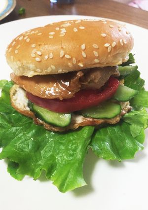 クリームチーズマヨ照りチキン結婚バーガー-レシピのメイン写真