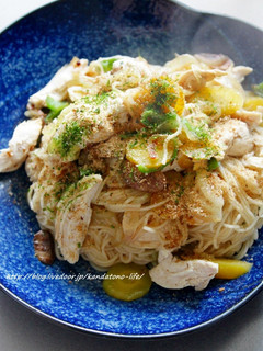 茹で鶏de焼きそうめん♡-レシピのメイン写真