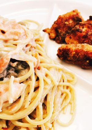 サーモンクリームパスタ-レシピのメイン写真