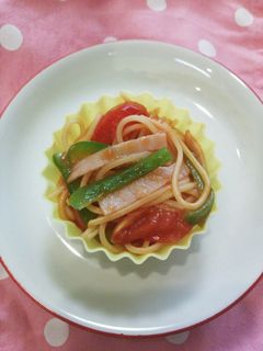 お弁当に☆レンジで簡単サラスパナポリタン-レシピのメイン写真