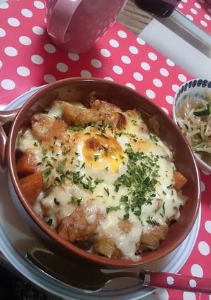 残りカレーでハンバーグ焼きカレー-レシピのメイン写真