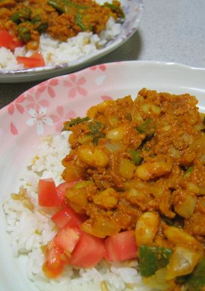 電子レンジで☆豆入りキーマカレー-レシピのメイン写真