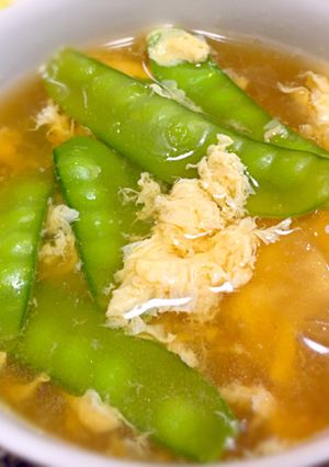 絹さやと新玉ねぎのフワフワかき玉スープ-レシピのメイン写真