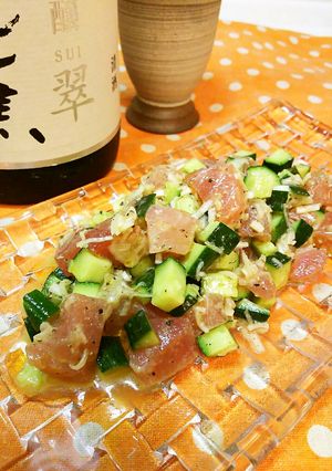 マグロときゅうりのネギ塩レモンマリネ☆-レシピのメイン写真