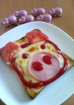 ブヒ！ぶたさんトースト-レシピのメイン写真