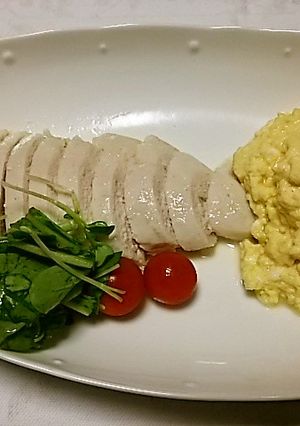 ★ｻﾗﾀﾞﾁｷﾝのﾚﾝﾁﾝｴｯｸﾞ添え★-レシピのメイン写真