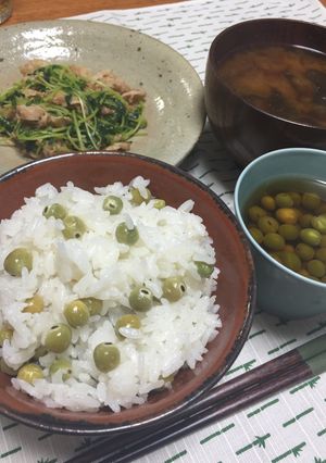 酒と塩だけ！簡単豆ごはん-レシピのメイン写真