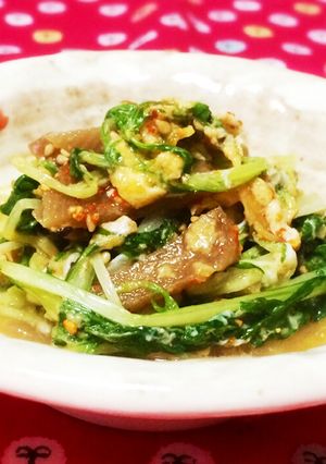 水菜と筍佃煮の生姜煮卵とじ-レシピのメイン写真