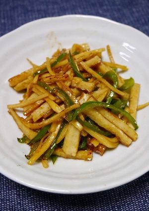 簡単！たけのこと竹輪の青椒肉絲風-レシピのメイン写真