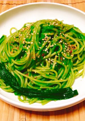 ニラのジェノベーゼ風パスタ-レシピのメイン写真