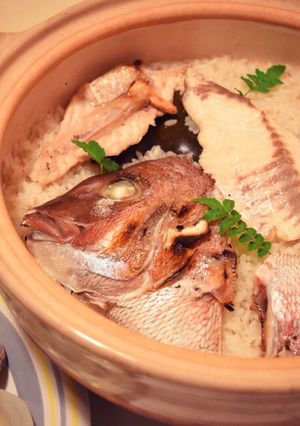 土鍋で炊く旨味しっかりなシンプル鯛めし-レシピのメイン写真