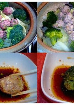 ダイエッター必見！肉団子と野菜の土鍋蒸し-レシピのメイン写真