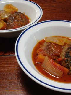 さっぱりおいしい♪トマト煮込みハンバーグ-レシピのメイン写真