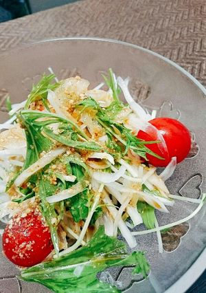 水菜と新玉ねぎ◎ごまドレサラダ-レシピのメイン写真