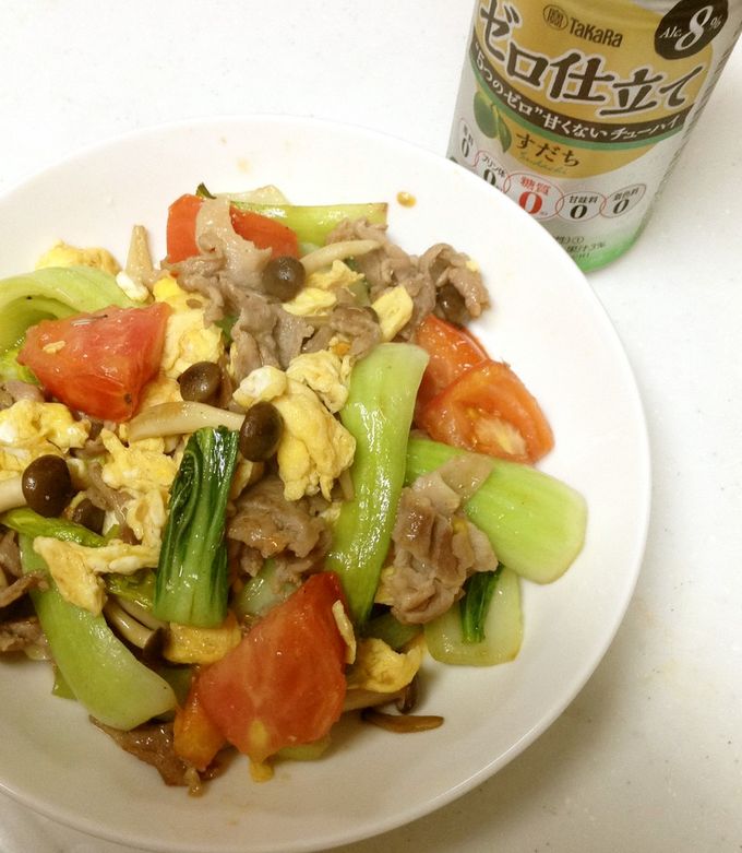 青梗菜と豚肉の炒め物-レシピのメイン写真