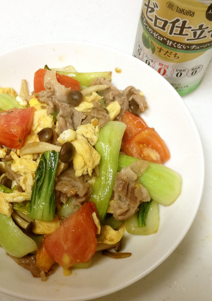 青梗菜と豚肉の炒め物-レシピのメイン写真