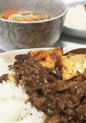 超時短コストコプルコギと厚揚げのピリ辛丼-レシピのメイン写真