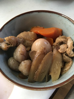 ゴボウと玉子の煮付鶏肉スペアリブの出汁で-レシピのメイン写真