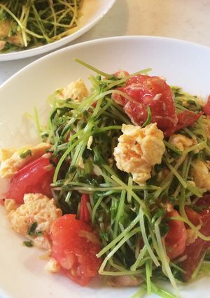 朝食にササっと☆豆苗ツナトマト炒め-レシピのメイン写真