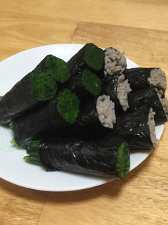 ほうれん草と蕎麦の海苔巻き-レシピのメイン写真