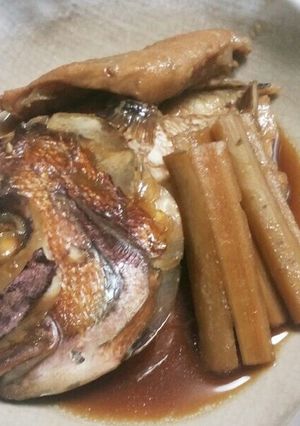 フライパンでじっくり煮込む鯛のあら炊き♡-レシピのメイン写真