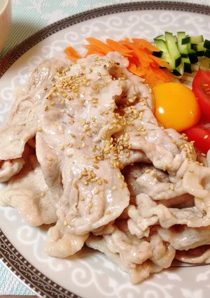 やわらかい豚しゃぶサラダ*ごまポン酢タレ-レシピのメイン写真