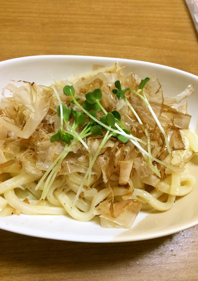 【減塩】ネギとかつお節の焼きうどん-レシピのメイン写真