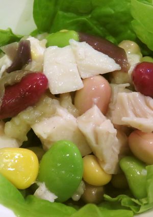 お豆のサラダサラダチキンIN-レシピのメイン写真