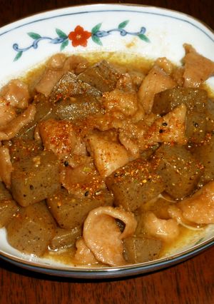 超お薦め！鶏皮とこんにゃくの味噌煮-レシピのメイン写真