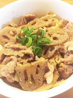 豚肉とレンコンの味噌風味丼-レシピのメイン写真