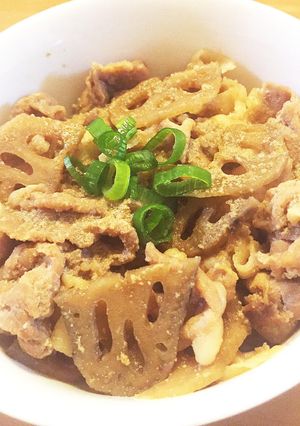 豚肉とレンコンの味噌風味丼-レシピのメイン写真