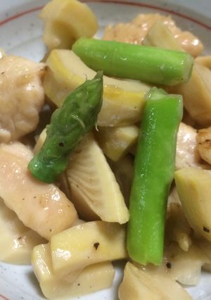 淡竹（はちく）と鶏胸肉のバター炒め-レシピのメイン写真