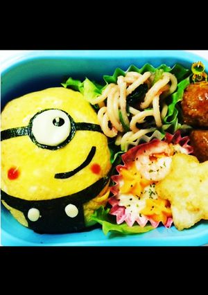 キャラ弁 ミニオン オムライス お弁当-レシピのメイン写真