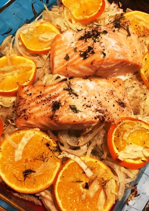 サーモンの蒸し焼き オレンジ風味-レシピのメイン写真