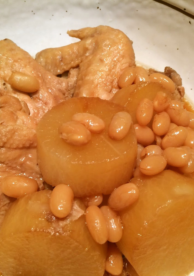 手羽と大根と大豆の煮もの-レシピのメイン写真