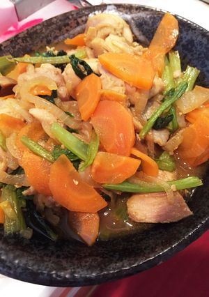簡単！緑黄色野菜と鶏肉のカレー風味炒め☆-レシピのメイン写真