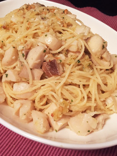 帆立とエリンギのパスタ(パン粉のソース)-レシピのメイン写真