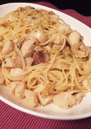 帆立とエリンギのパスタ(パン粉のソース)-レシピのメイン写真
